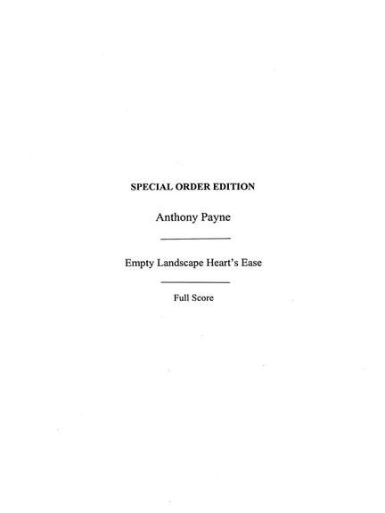 Anthony Payne: Empty Landscape Heart's Ease