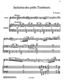 Poliakin, F Imitation Des Petits Tamboura Vln/Pf