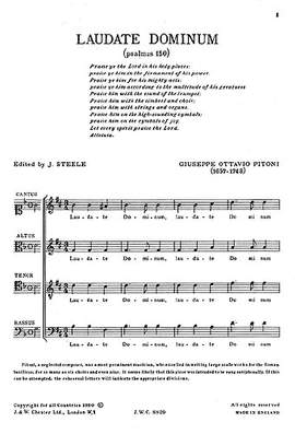 Giuseppe Ottavio Pitoni: Laudate Dominum (Steele) Satb