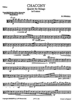 Henry Purcell: Chacony In G Minor For Strings (Parts)