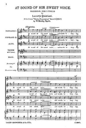 L. Quintiani: At Sound Of Hir Sweet Voice