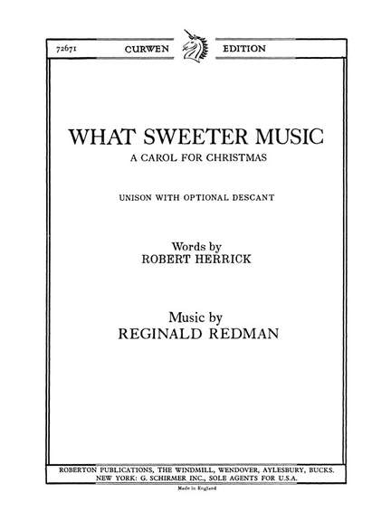 Reginald Redman: What Sweeter Music