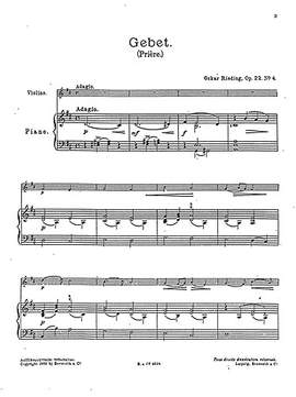 Oskar Rieding: Gebet Op.22 No.4