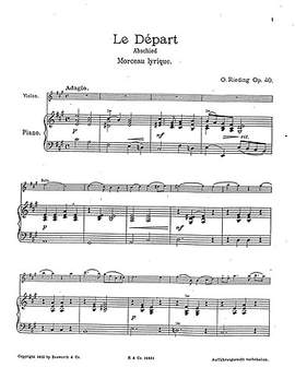 Oskar Rieding: Le Depart Op.40
