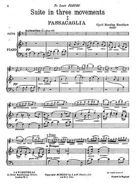 Cyril Bradley Rootham: Rootham Suite In Three Movements Flute/Piano