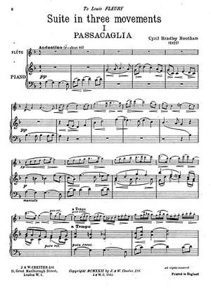 Cyril Bradley Rootham: Rootham Suite In Three Movements Flute/Piano