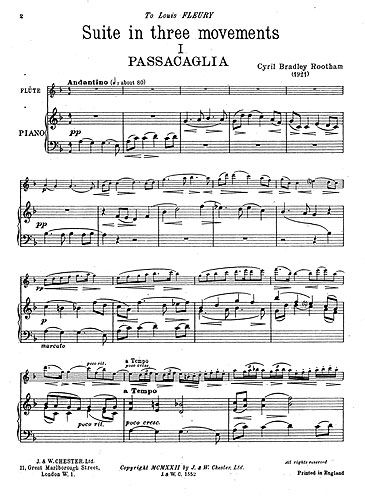 Cyril Bradley Rootham: Rootham Suite In Three Movements Flute/Piano