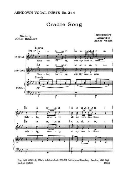 Franz Schubert: Cradle Song
