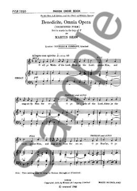 Martin Shaw: Benedicite Omnia Opera