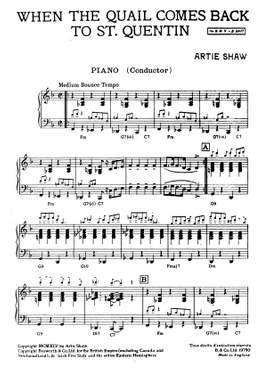 Artie Shaw: When The Quail Comes Back To St Quentin Jzsw Bnd