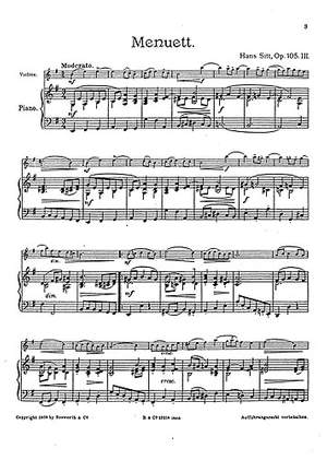 Hans Sitt: Menuet Souvenir Suite Op.105/3