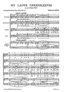 Norman Stone: Norman My Ladye Greensleeves Satb