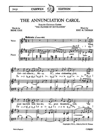 Eric Thiman: The Annunciation Carol