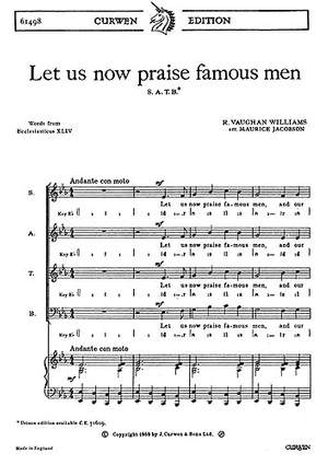 Ralph Vaughan Williams: Let Us Now Praise Famous Men