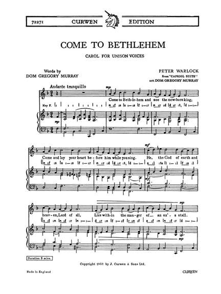 Peter Warlock: Come To Bethlehem