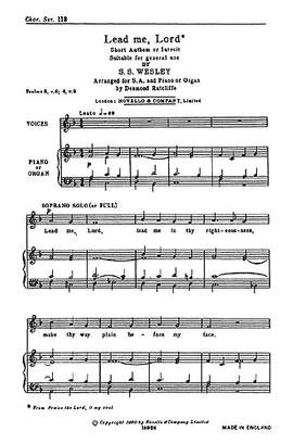 Samuel Wesley: Lead Me Lord