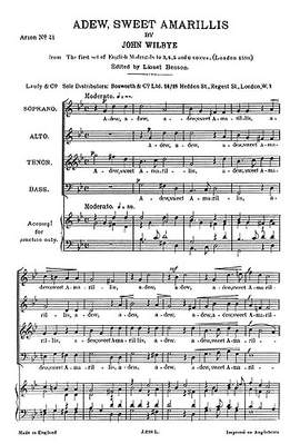 John Wilbye: Adew Sweet Amarillis