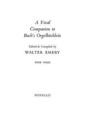 Johann Sebastian Bach: Vocal Companion To Bach's Orgelbuchlein