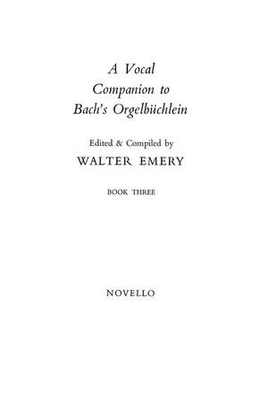 Johann Sebastian Bach: Vocal Companion To Bach's Orgelbuchlein