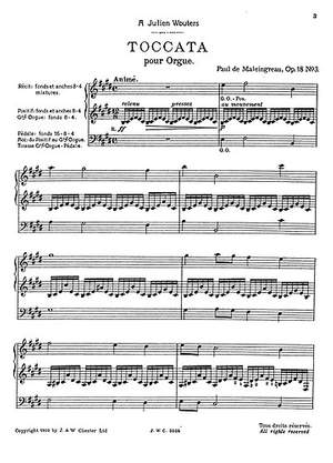 Paul de Maleingreau: Toccata- Offrande Musicale Op.18 No.3