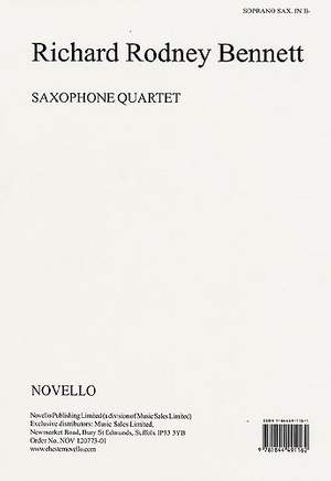 Richard Rodney Bennett: Saxophone Quartet (Parts)