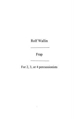 Rolf Wallin: Frap