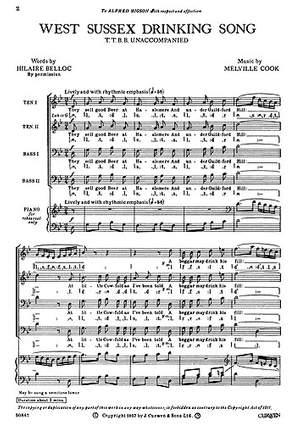 M. Cook: West Sussex Drinking Song