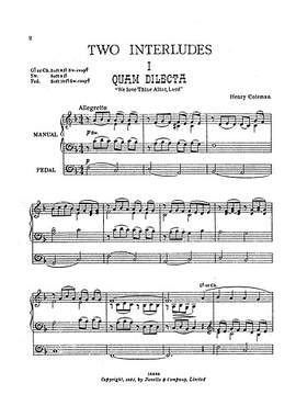 Henry Coleman: Two Interludes (Quam Dilecta & Picardy)