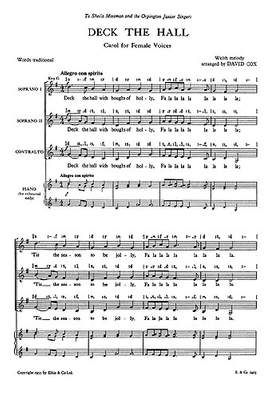 David Cox: David Deck The Halls Ssa/Pf