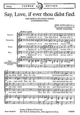 John Dowland: Say, Love, If Ever Thou Didst Find