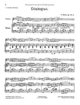 Dialogue For Violin And Piano Op.27 No.1