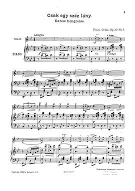 Franz Drdla: Drdla, F Hungarian Dance No.3 Eg A Kunyho