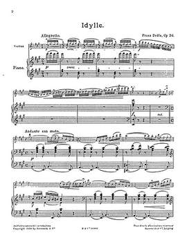 Idyll For Violin And Piano Op.37 No.1