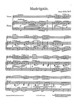 Madrigal For Violin And Piano Op.25