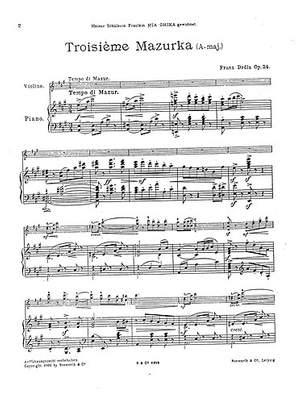 Troisieme Mazurka For Violin And Piano Op.24