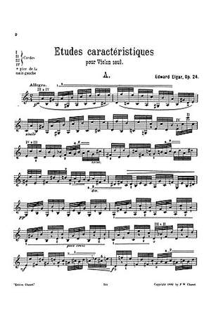 Etudes Caracteristiques For Violin Op 24 Presto Sheet Music