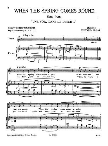 Edward Elgar: When The Spring Comes Round