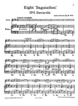 Barcarolle For Violin And Piano Op.18 No.5