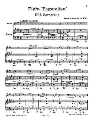 Barcarolle For Violin And Piano Op.18 No.5