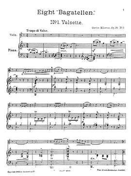 Valsette For Violin And Piano Op.18 No.1