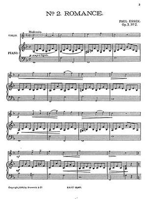 Paul Essek: Romance For Violin And Piano Op.3 No.2