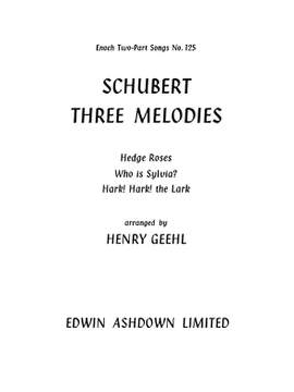 Henry Geehl: Schubert Three Melodies