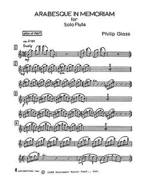 Philip Glass: Arabesque In Memoriam (Solo Flute)