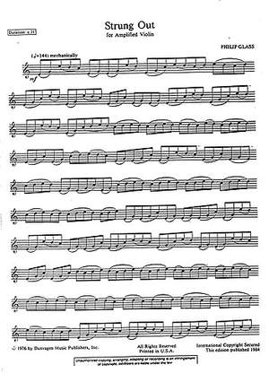 Philip Glass: Strung Out (Amplified Violin)