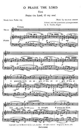 O Praise The Lord Roper Unison And Piano