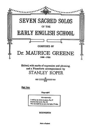 Maurice Greene: Greene: Seven Sacred Solos - High Voice (Roper)