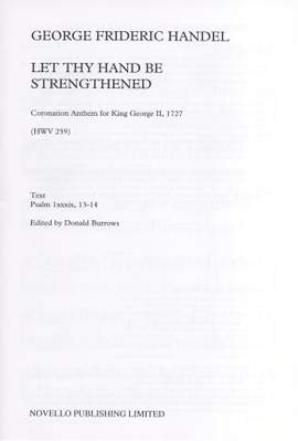 Georg Friedrich Händel: Let Thy Hand Be Strengthened