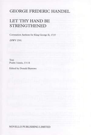 Georg Friedrich Händel: Let Thy Hand Be Strengthened