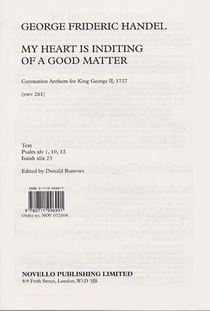 Georg Friedrich Händel: My Heart Is Inditing Of A Good Matter