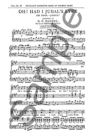 Georg Friedrich Händel: Oh! Had I Jubal's Lyre Unison